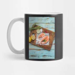 Raw salmon steak Mug